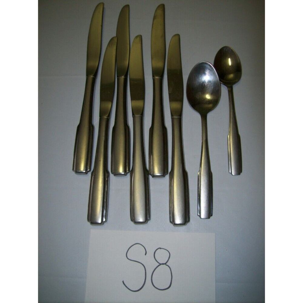 8 Oneida Fremont Knives Spoons Flatware Estate -1211S8